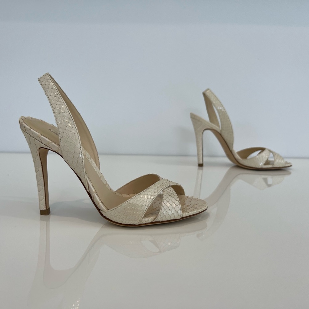 Alexandre Birman Ivory Exotic Python Sandals 7.5 - image 6